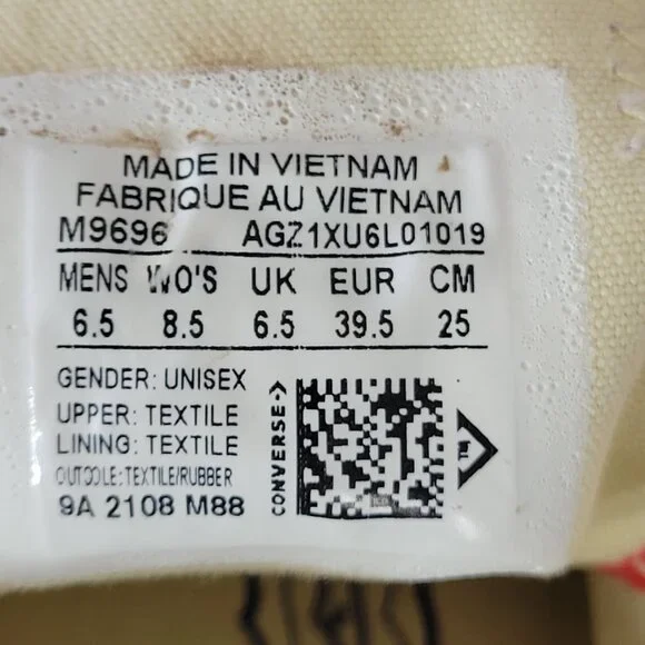 Converse All Star Chuck Taylor Womens Size 8.5 Men Size 6.5 Red Low Top Sneakers - Picture 7 of 8